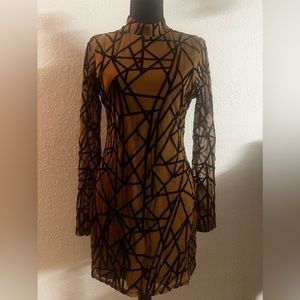 Black and brown dress